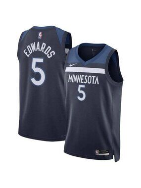 NBA Minnesota Timberwolves Anthony Edwards #5 Icon Edition Jersey XL Blue NWT